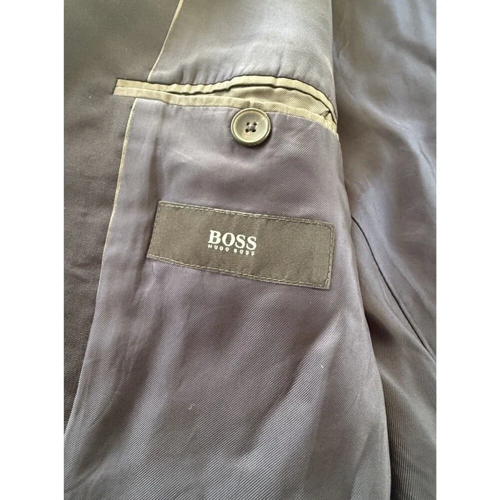 Hugo Boss Navy Wool Blazer Men 36S REDA Super-100 2 Button Classic Preppy GUC